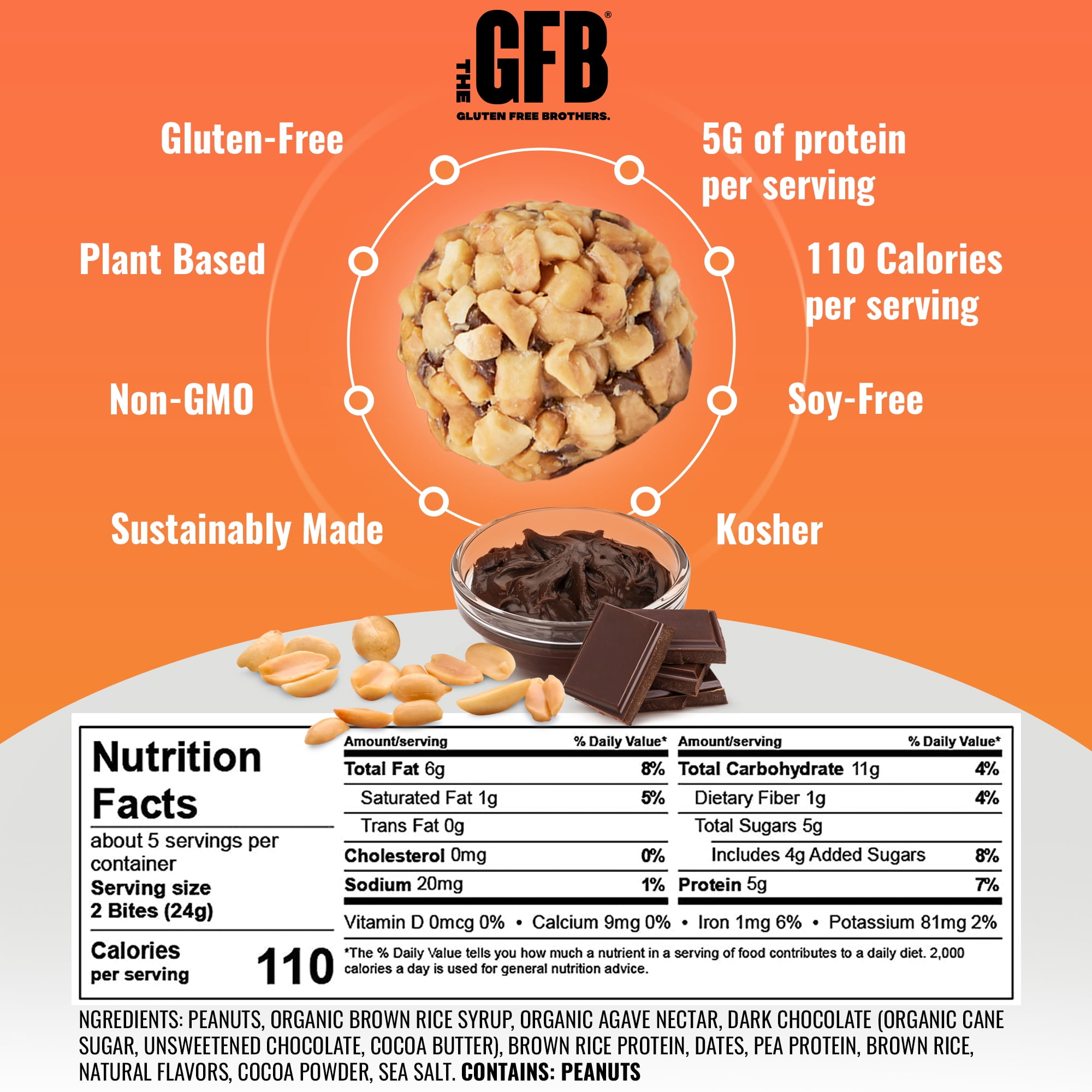 The GFB Gluten Free Protein Bites Variety Pack -Non GMO, Soy Free, Vegan, 4 oz 6 (CT)