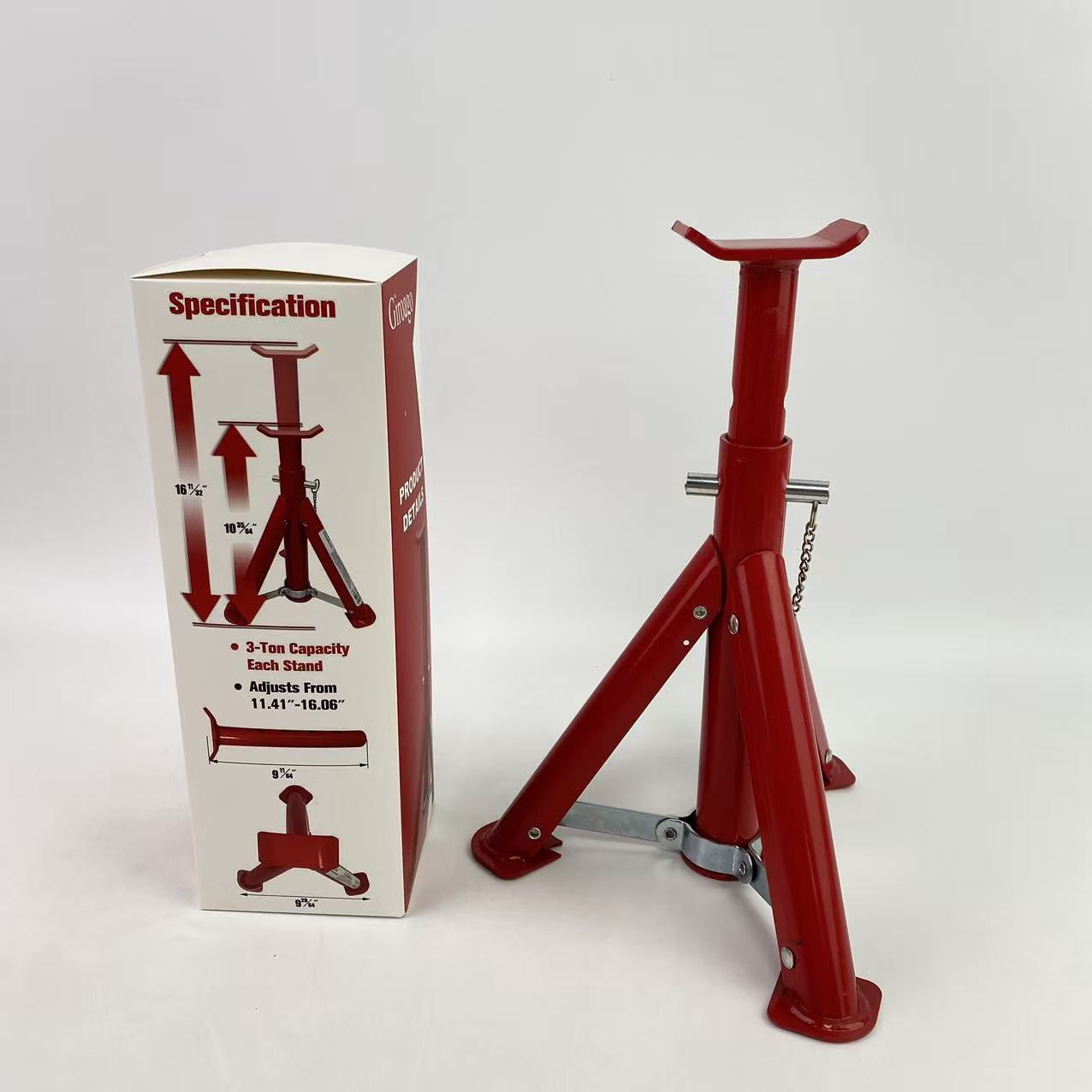 Giroago 3 Ton Heavy Duty Jack Stands - Foldable Car Jack Stand for Trucks, SUV, Pickup & UTV/ATV, 6,600LBs Capacity, Adjustable Red Safety Stands with Locking Pin