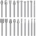 thumbnail image 1 of Juego de fresas rotativas HSS de carburo de tungsteno, juego de 20 brocas para tallar madera con bricolaje para carpintería, tallado, grabado y perforación, 1 of 5