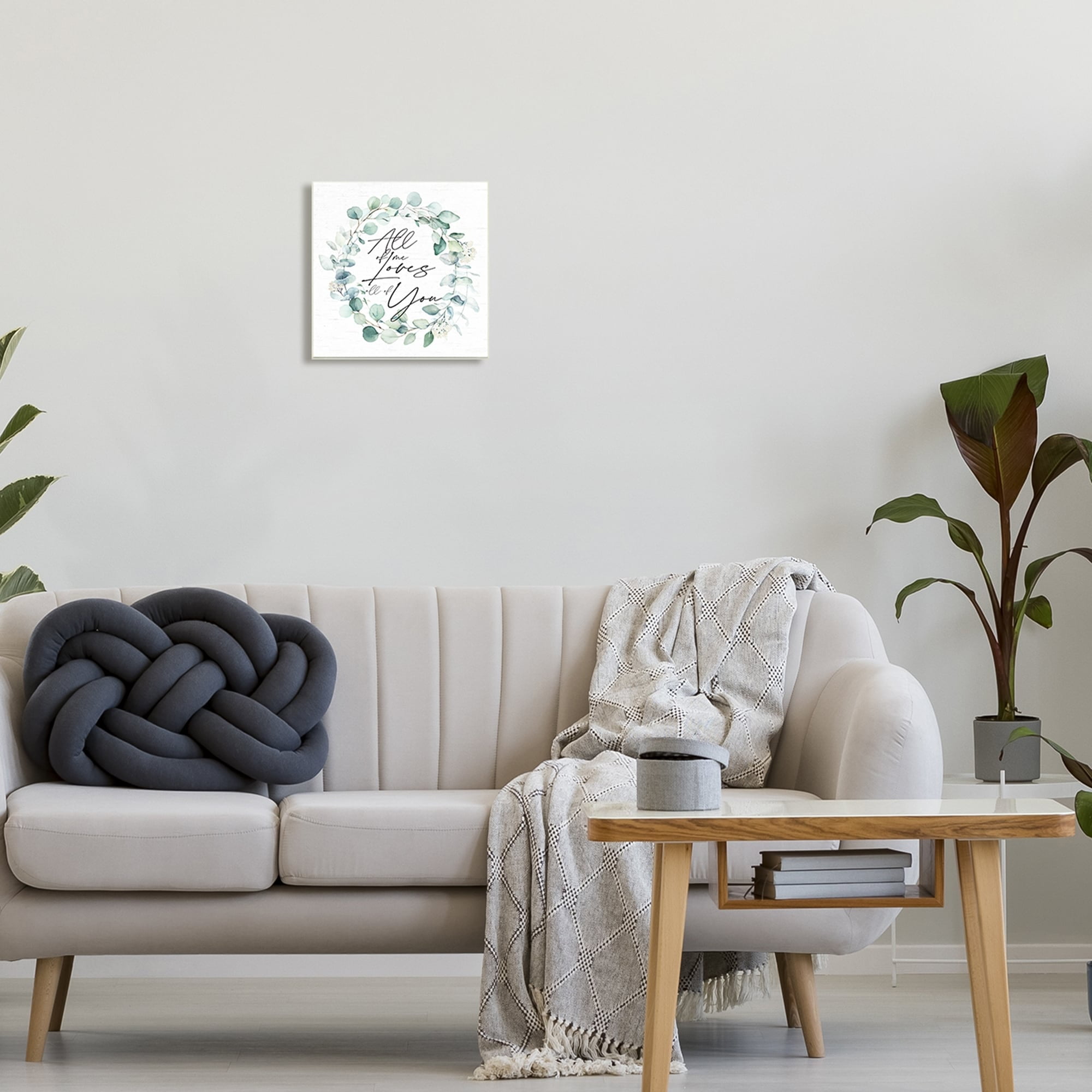 Stupell Industries Love You Romantic Couple Botanical Plant Wreath Graphic Art Unframed Art Print Wall Art, Design by Lettered and Lined