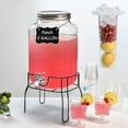 thumbnail image 3 of 2 Gallon Glass Drink Dispensers for Parties, Sun Tea Glass Jar for Outside Beverage Dispenser with Stand+Lid 2 Press-Spigots(Easy for kids) Fruit Infuser, Beverage Dispensers-Mason Jar, 3 of 6