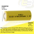thumbnail image 5 of 35pc Exell 4/5A 1.2V 1200mAh NiCD Flat Top Rechargeable Batteries, 5 of 7