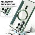 thumbnail image 5 of ELEHOLD Flip Wallet Case for Samsung Galaxy S25 Ultra with Transparent Clear Back RFID Card Holders Magnetic Closure Mag Safe Compatible Shockproof Anti-Scratches Case ,Darkgreen, 5 of 6