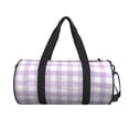 thumbnail image 2 of Easygdp Purple Checkboard Travel Bag, Camping, Weekend, Carry On Overnight Duffel Bag with Shoulder Strap, 2 of 8