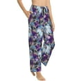 thumbnail image 2 of Naloa Purple Marble Texture Print Women’s Ultra-Soft Comfy Pajama Lounge Pants with Pockets & Drawstring, 2 of 8
