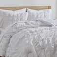 thumbnail image 2 of LammaLoe King Size Comforter Sets, 7 Piece Seersucker Bed in a Bag, Bedding Comforter Set with Sheets, Modern Bed Set, White, 2 of 4