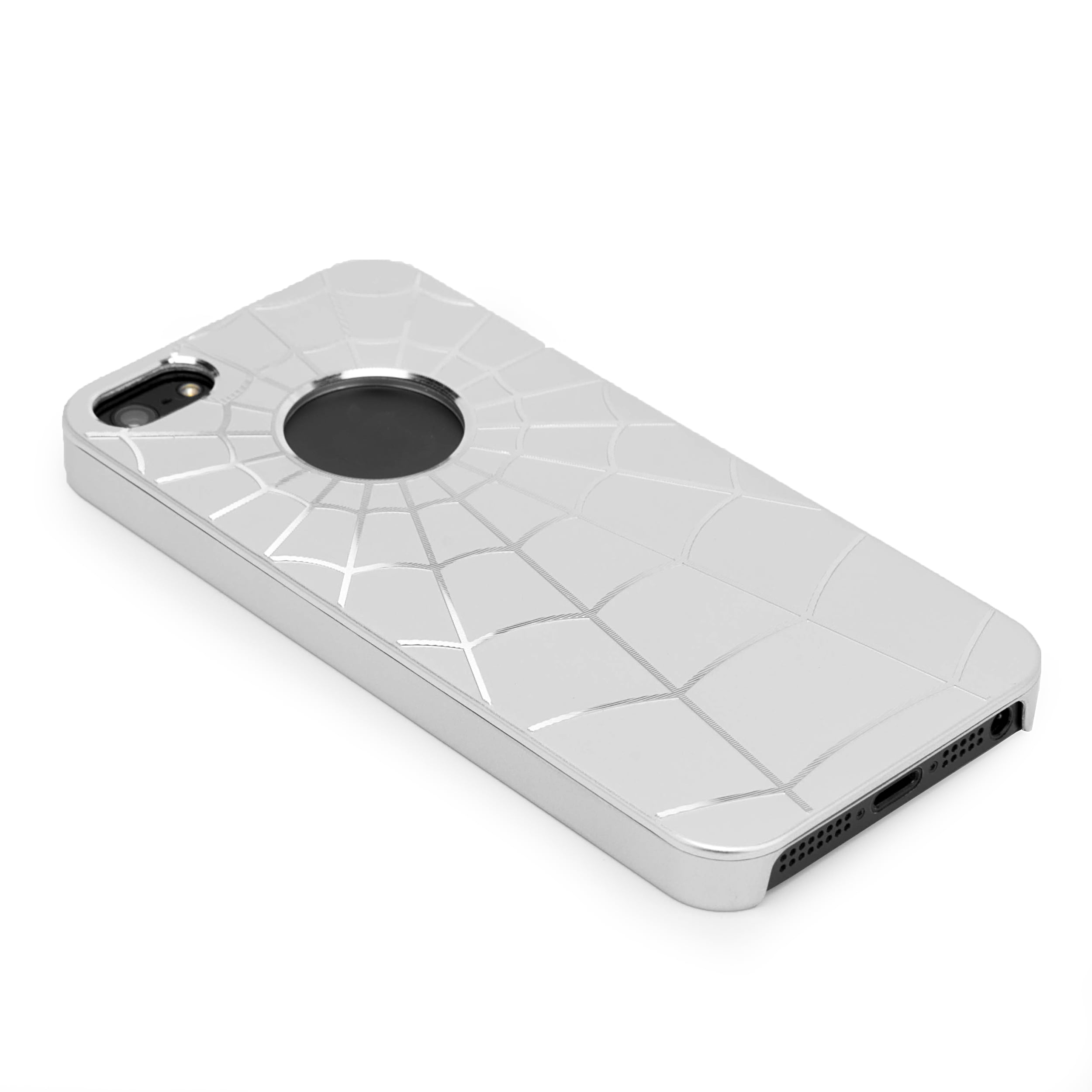 Spider's Web Hard Case For Apple iPhone 5 / S / SE With Drop Resistant Casing, Dust Proof, And Shockproof Exterior (Silver)