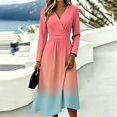 thumbnail image 6 of Women's Summer Maxi Dresses Long Sleeve V Neck Wrap Crossover Wedding Dresses Elegant Formal Floral a Line Dress, 6 of 6