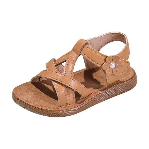 KPOPLK Toddler Classic Fisherman Sandals Boys Girls Open Toe Shoes Water Pool Beach Sandal Naturally Splay Size 4.5,Khaki