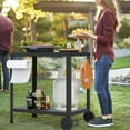 thumbnail image 6 of Outdoor Grill Cart with Wheels, Rolling Dining Table for Blackstone Griddle Stand, BBQ Kitchen Food Prep Table for Party, 6 of 8