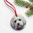 thumbnail image 6 of Maltese Dog Pop Art Christmas Tree Holiday Round Ceramic Ornament, 6 of 7