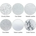thumbnail image 3 of 6 Pieces 8x12 Inch (21x30cm) Faux Leather Sheets Silver Series Fine Chunky Glitter Metallic Litchi Patent Snake Skin Faux Leather Fabric for Bow Earring Making DIY Craft, 3 of 5