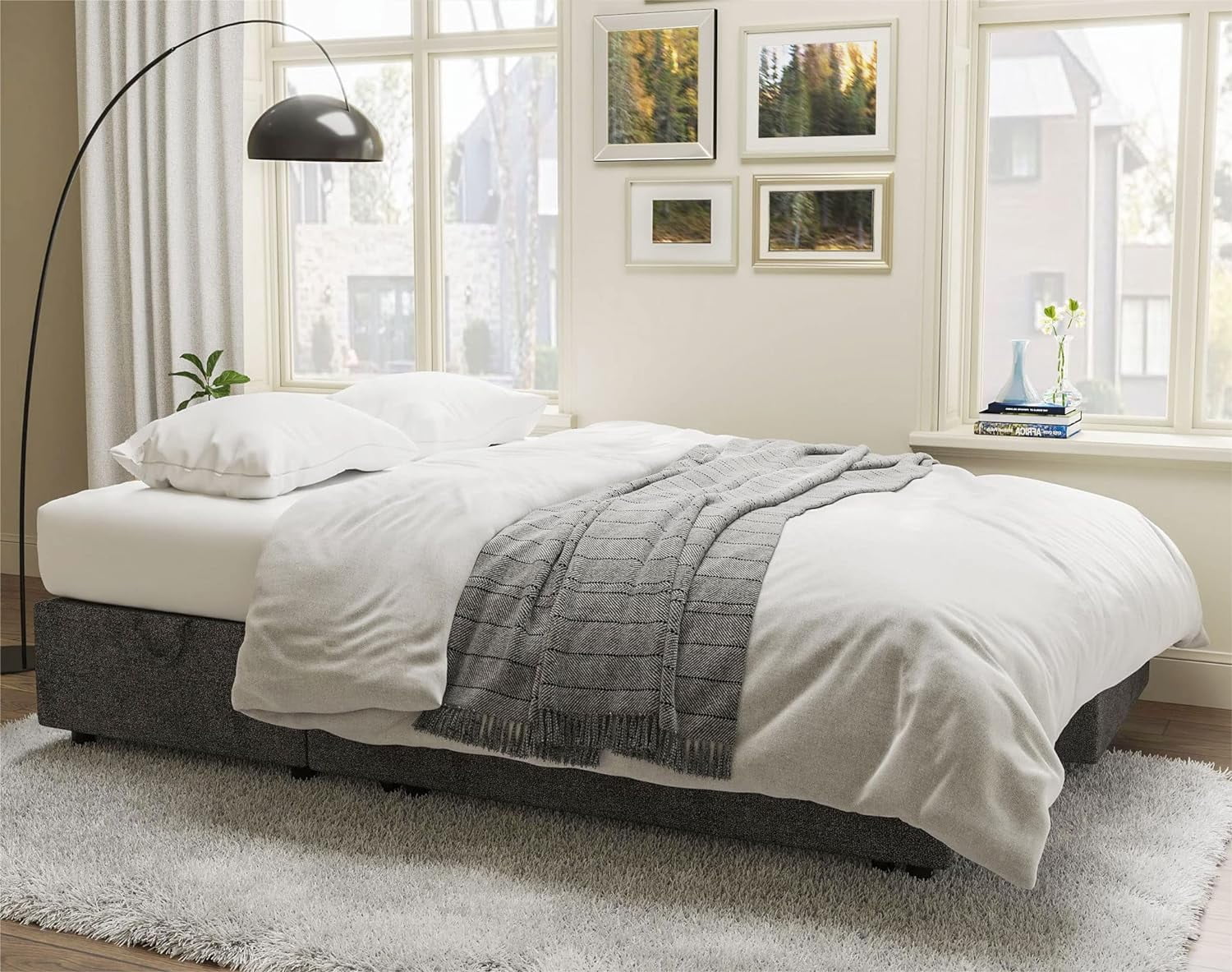 VANACC Sleeper Sofa Bed 2 in 1 Pull Out with Storage Chaise for Living Room, , Grey Chenille Couch
