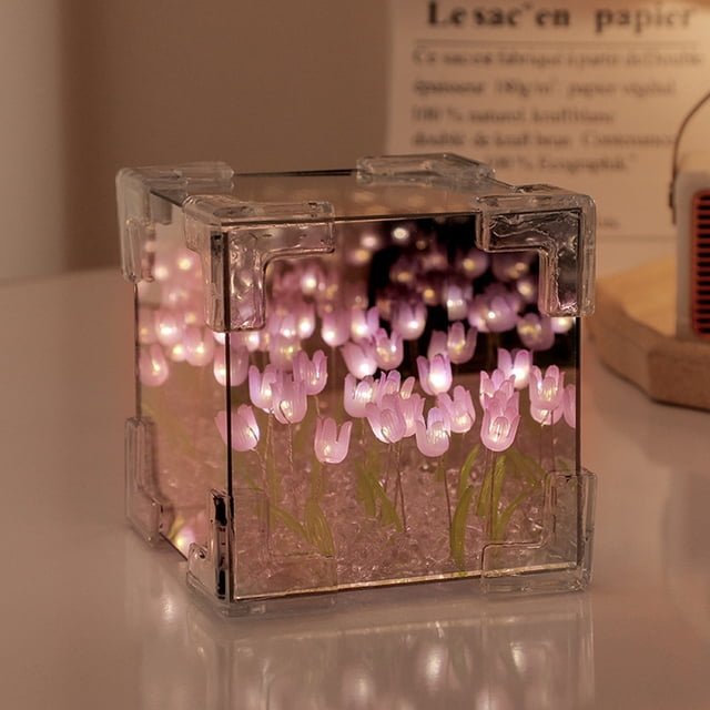 Illuminate Your Space Cube Flower Sea Handmade DIY Material Package For Stunning Small Night Light Table Decoration