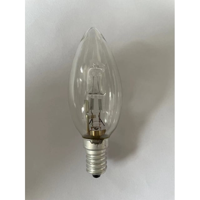 Lámpara halógena de bajo consumo C35, vela de burbuja afilada, lámpara de burbuja antigua, lámpara halógena de tungsteno, protección para los ojos, espectro completo, regulable, tornillo E14.