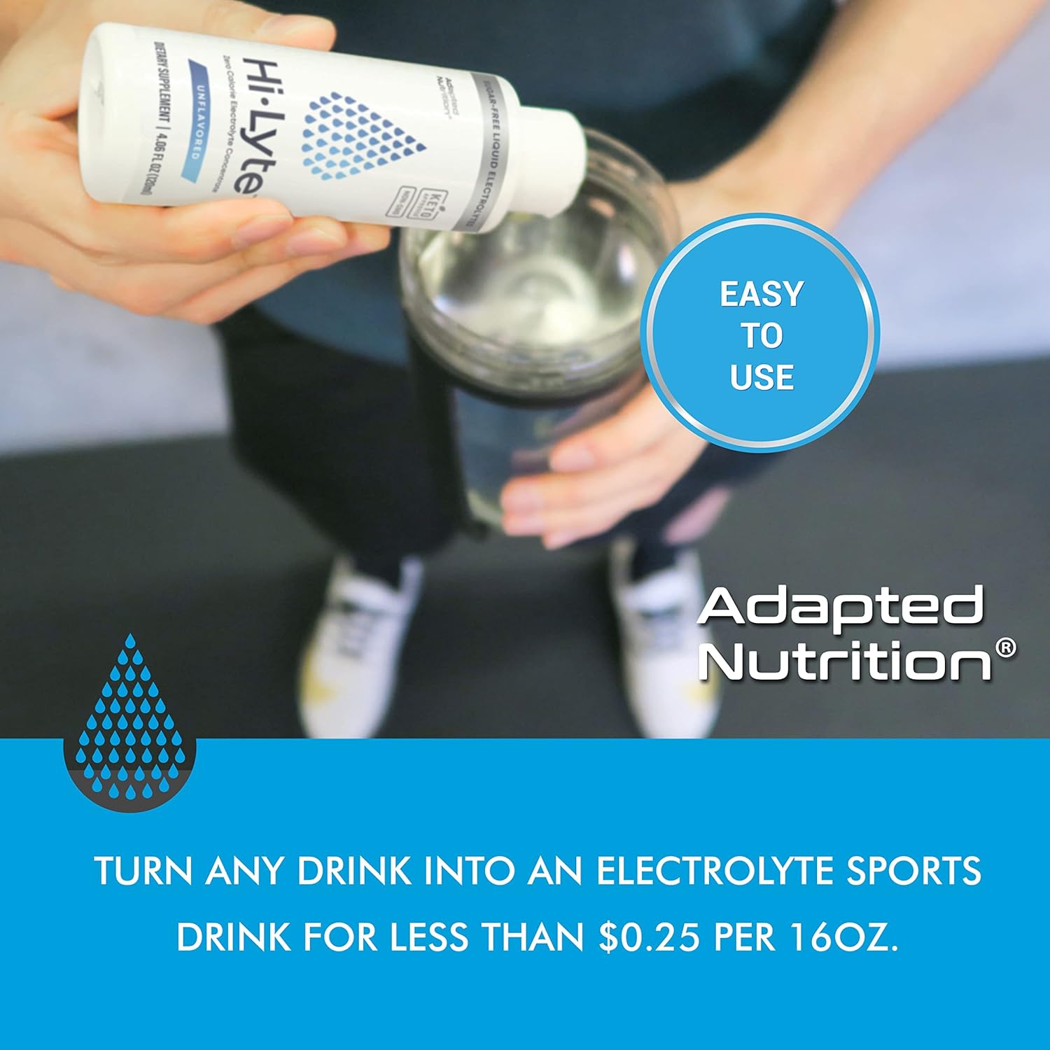 Adapted Nutrition | Hi-Lyte Concentrate Unflavored Liquid Electrolyte |  48 Servings - image 3 of 9