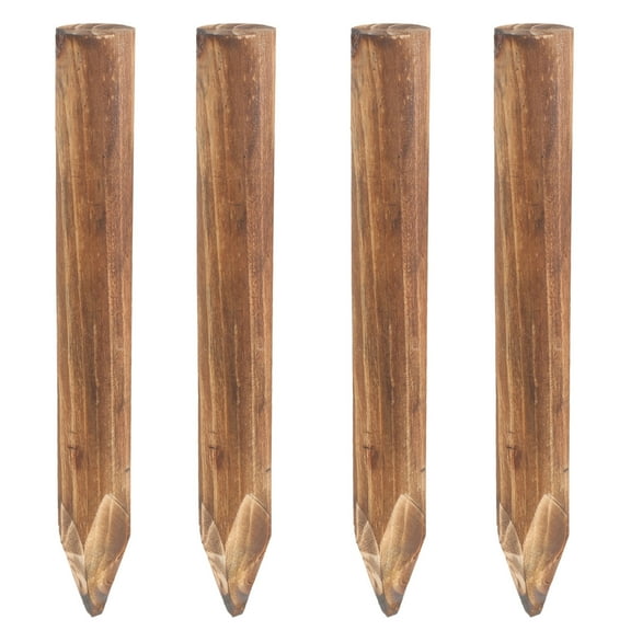 Raindrops Wood Garden Fence for Decoration with Brown Color and Sturdy Wood Material Perfect for Dividing Garden Sections 4pcs