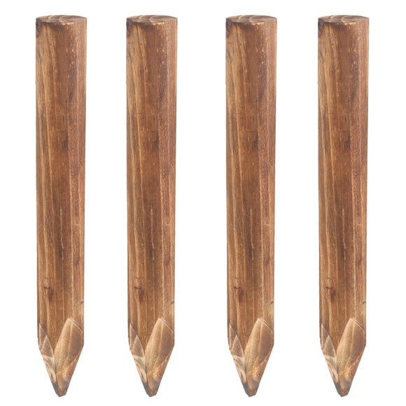 Minkissy 4Pcs Preserved Wood Fence for Outdoor Yard and Vegetable Garden Protection 11.8x1.4in