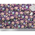 thumbnail image 3 of Soimoi Purple Velvet Fabric Periwinkle & Peony Floral Printed Craft Fabric by the Yard 58 Inch Wide, 3 of 3