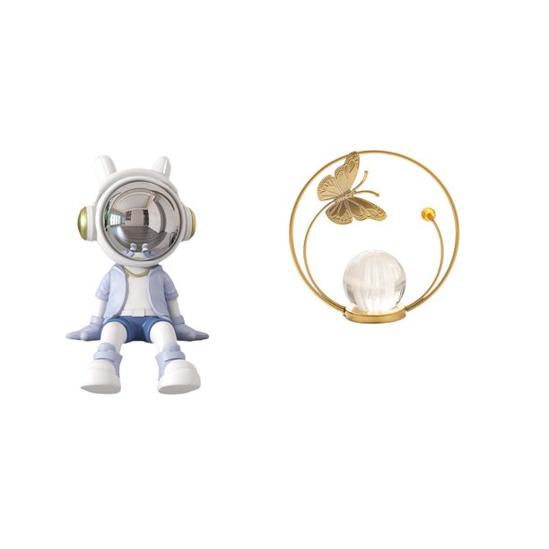 Figura decorativa nórdica de con bola de cristal, ideal para estantería, escritorio, entrada, sala de estar, dormitorio, oficina o decoraci