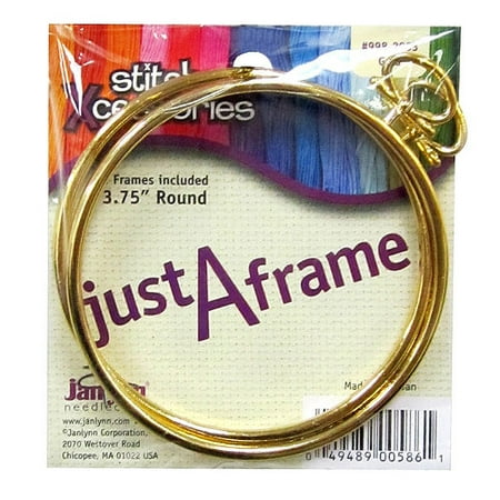 Janlynn Stitch Xcessories 3.75" Round Frame, Gold, 2pk