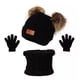 thumbnail image 3 of 3pz Bufanda Sombrero Guantes Conjunto Tejido Lana Niña Niño, 3 of 3