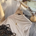 thumbnail image 3 of XIMIN Enfants Garçons Filles Col Montant Manches Longues Coupe Ajustée Tendance Confortable Chandail de Base Col Roulé Doux Extensible Chandail Uni Dentelle Ample Décontracté Chemise Haut Automne Hiver Couche sous-Maillots, 3 of 4