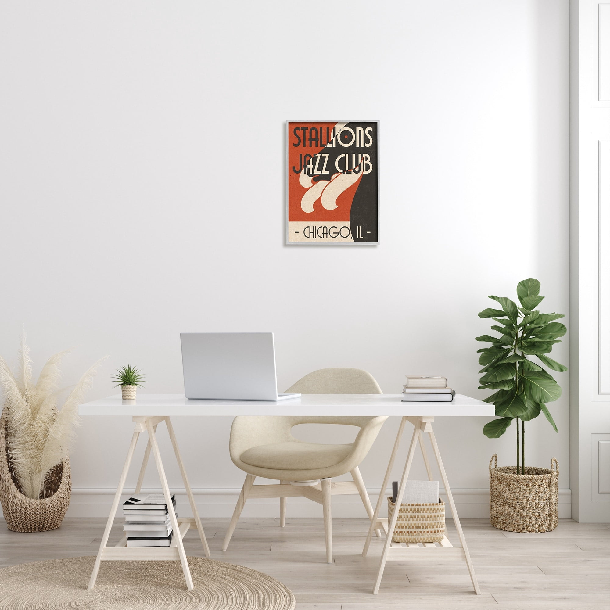 Stupell Industries Stallions Jazz Club Retro Abstract Horse Chicago Illinois, 16 x 20, Design by Daphne Polselli