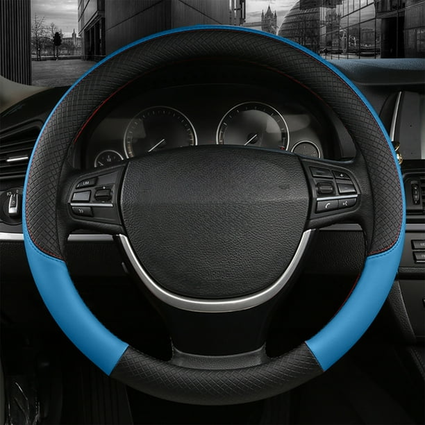 Funda de cuero para volante de coche, transpirable, para verano, para cuatro estaciones. Disponible en miles de modelos. Repujado para comercio exterior. Funda de cuero para volante.