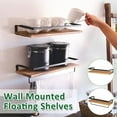 thumbnail image 1 of Wall Mounted Kitchen Shelf, Rustic Wood Wall Storage Shelves for Bathroom, Living Room and Bedroom Set of 2, 1 of 9