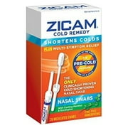 Zicam Cold Remedy Cold Shortening Medicated Nasal Swabs Zinc-Free, 20 ct