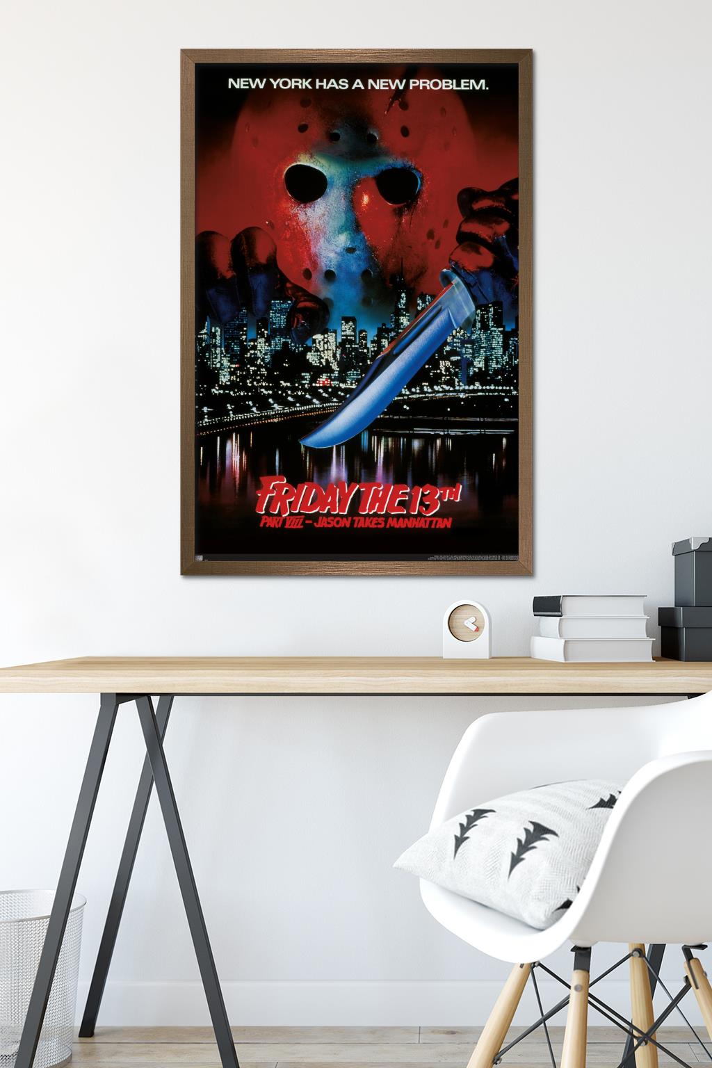 Friday The 13th Part ViII: Jason Takes Manhattan - One Sheet Wall Poster, 22.375" x 34", Framed