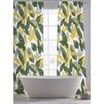 thumbnail image 5 of Abstract Sheer Curtains 108 Inches Long 2 Panels Green Yellow Leaves Modern Art Light Filtering Semi Sheer Window Curtains Drapes for Bedroom Living Room 52"x108", 5 of 7