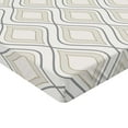 thumbnail image 2 of Ambesonne Ivory Fitted Sheet, Nostalgic Abstract Wavy, Full Size, Beige Tan, 2 of 3