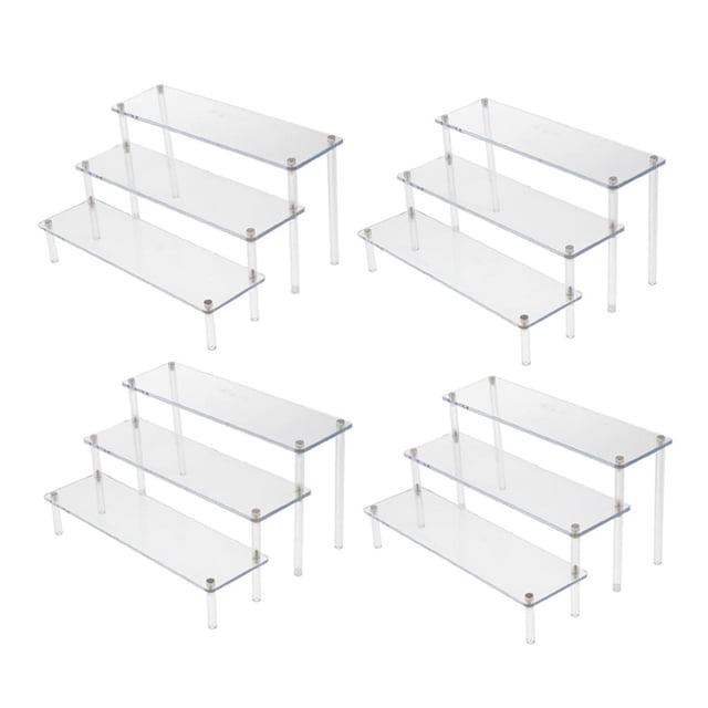 Tachiuwa 4x Multi-Purpose Acrylic Rack Perfume Cosmetics Doll Model Display Stand Shelf