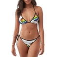 thumbnail image 1 of KLL Panda with Sun glasses Print Bikini Set for Women,String Two Piece Halter Top Triangle Bikini Set with Tie Side Bottom Sexy Swimsuit Bathing Suits, 1 of 6