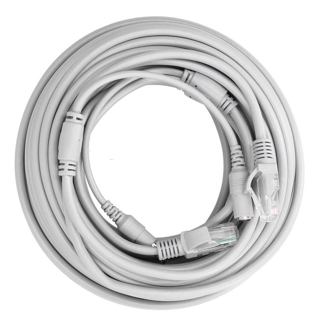 Peahefy Portable Ethernet Cable 2‑In‑1 Power Supply Networks Cord for IP Camera NVR CCTV System,LAN Cable,Ethernet Wires