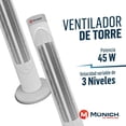 thumbnail image 3 of Ventilador De Torre 32" 3 Velocidades Con Control Remoto Color Blanco Munich VTC-3255, 3 of 10