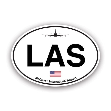 McCarran Airport Euro Oval Sticker Decal - Self Adhesive Vinyl - Weatherproof - Made in USA - las vegas nevada nv