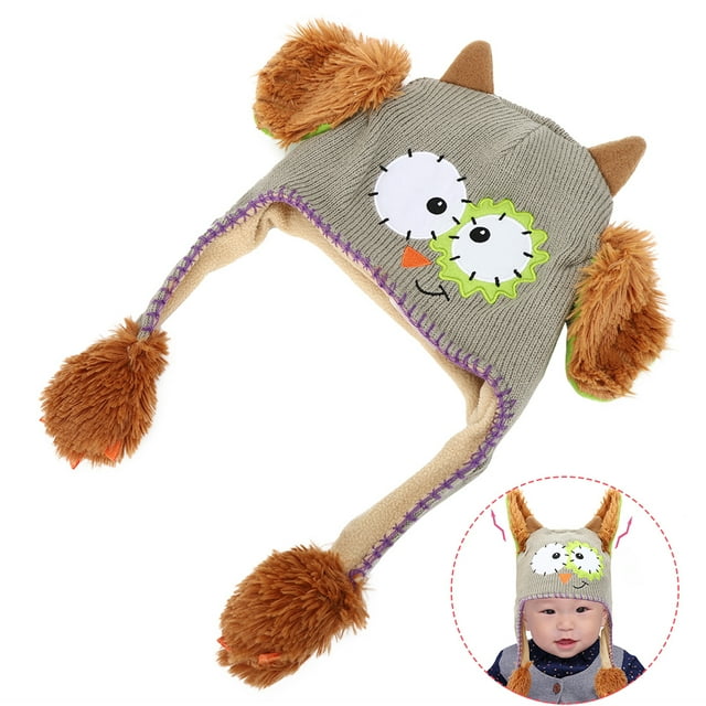 Lindo gorro, gorro de lana para tejer Lindo gorro de madera para tejer Gorro con orejas móviles Claridad notable