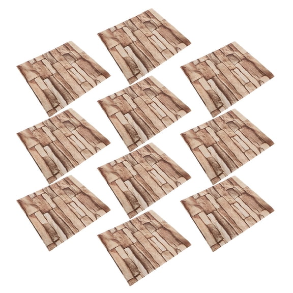 ETHZZLE Light Brown Marble Stick-on 3D Simulated Wall Tiles for Kitchen and Bathroom Decor