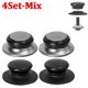 thumbnail image 1 of Juego de 4 tapas de acero inoxidable para ollas, repuesto universal, antiescaldaduras, con mango de agarre, accesorios de cocina (1/6 unidades), 1 of 6