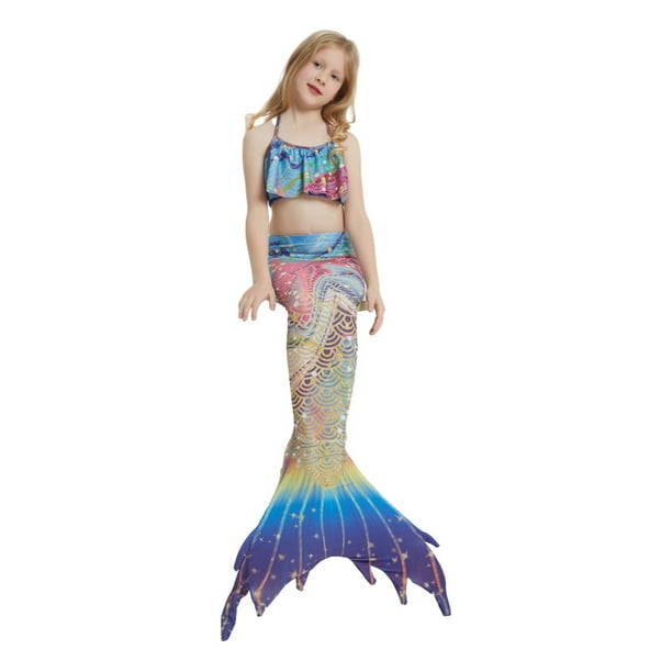 Asian Magenta Mermaid Bikini Set for Girls