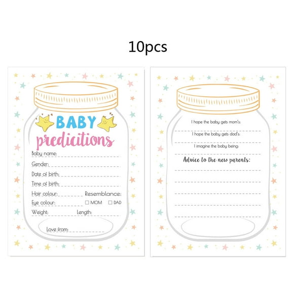 10pcs Cards Baby Prediction Advice Souvenir Game Baby Shower Decor Christening Boy Girl Decor Birthday Party Supplies