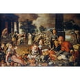 thumbnail image 3 of Pieter Aertsen 24x17 Black Modern Framed Museum Art Print Titled - Market Scene with Christ and the Adulteress (1559), 3 of 5