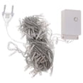 thumbnail image 4 of EeaseMX Guirnalda de luces LED de 10 m con forma de carámbano, cortina de cascada, decoración para bodas, fiestas, jardín y hogar, con enchufe europeo (blanco cálido), 4 of 8