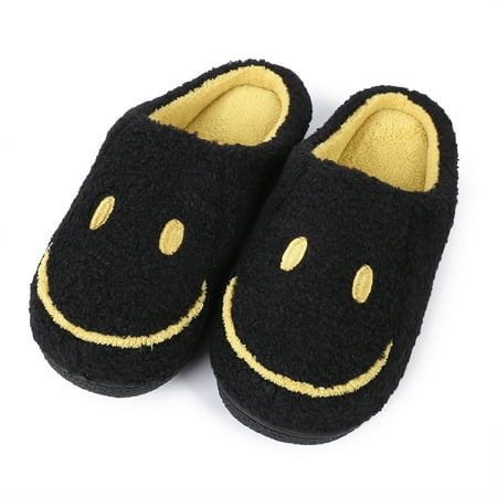 

GloryStar Men s Women s Smiley Face Slippers Memory Foam Couples Shoes Bedroom House Slippers Non Slip Indoor Outdoor