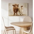 thumbnail image 4 of Fluffy Highland Calf Pair Canvas Wall Art, Rustic Farmhouse Animal Decor, Soft Brown & White Calf Artwork For Bedroom, Nursery, Living Room, Ready To Hang, 4 of 6