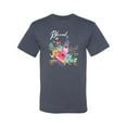 thumbnail image 2 of Cute Hearts and Flowers Blessed Inspirational/Christian Men's Graphic T-Shirt, Vintage Heather Blue, Small, 2 of 3