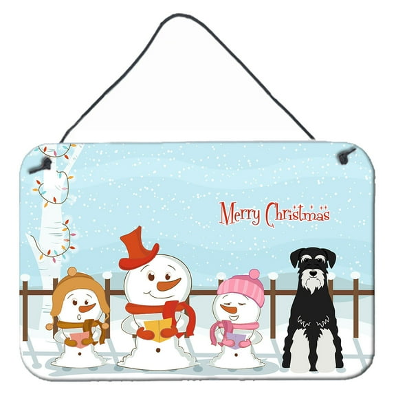 Carolines Treasures BB2364DS812 Merry Christmas Carolers Standard Schnauzer Salt and Pepper Wall or Door Hanging Prints